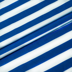 Striped Printed Cotton Poplin Fabric SV577442 White/Blue 2