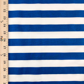 Striped Printed Cotton Poplin Fabric SV577442 White/Blue 3