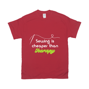 Sewing Is Cheaper Than Therapy Tee Apparel Dtg Tshirt Gildan 2000 S Red Mens Cf 2022012902441257 Red 1