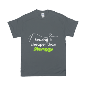Sewing Is Cheaper Than Therapy Tee Apparel Dtg Tshirt Gildan 2000 S Charcoal Mens Cf 2022012902441257 Charcoal 1