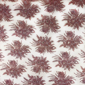 Celosia Bridal Lace Beaded Fabric SV577486 Dusty Rose 1