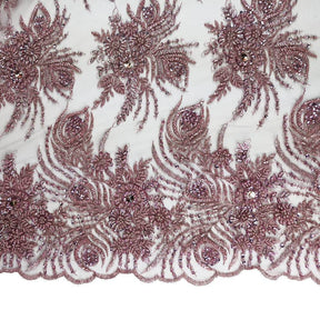 Celosia Bridal Lace Beaded Fabric SV577486 Dusty Rose 2