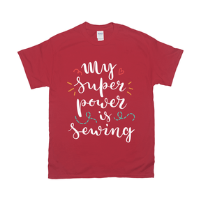 My Super Power Is Sewing Tee Apparel Dtg Tshirt Gildan 2000 S Red Mens Cf 20220129025843728 Red 1