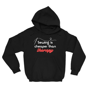 Sewing Is Cheaper Than Therapy Hoodies Apparel Dtg Hoodie Gildan 18500 S Black Mens Cf 20220131211556852 Black 1