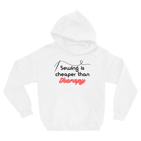 Sewing Is Cheaper Than Therapy Hoodies Apparel Dtg Hoodie Gildan 18500 S White Mens Cf 20220131211556852 White 1