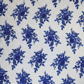 Dahlia Beaded Bridal Lace Fabric SV577494 Royal Blue 1
