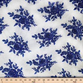 Dahlia Beaded Bridal Lace Fabric SV577494 Royal Blue 3