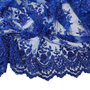 Dahlia Beaded Bridal Lace Fabric SV577494 Royal Blue 4