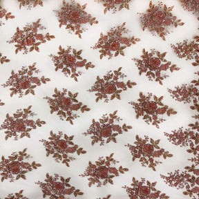 Dahlia Beaded Bridal Lace Fabric SV577495 Pink 1