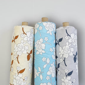 Rosette Printed Cotton Poplin Fabric Group