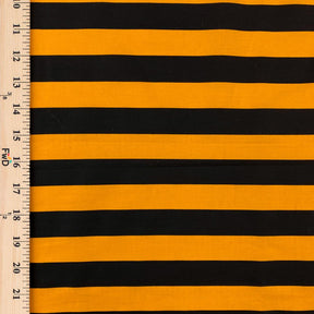Striped Printed Cotton Poplin Fabric SV577439 Black/Gold 3