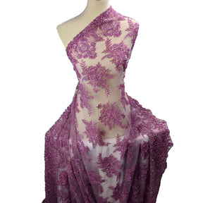 Floral Bridal Lace Beaded Fabric SV577487 Orchid 5